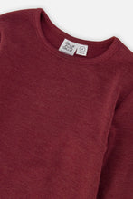 Load image into Gallery viewer, deux par deux Girls Brushed Rib Crew Neck Top - Reddish-Brown
