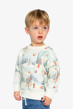 Load image into Gallery viewer, deux par deux Boys Fleece Sweatshirt - Beige w/Ski Print
