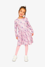 Load image into Gallery viewer, deux par deux Girls Long-Sleeved Dress - Pink Daisy Print
