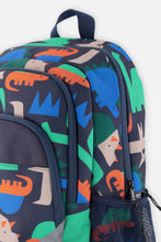 Load image into Gallery viewer, deux par deux Little Kids Backpack - Geometric Navy Dinosaur Print
