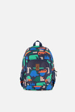 Load image into Gallery viewer, deux par deux Little Kids Backpack - Geometric Navy Dinosaur Print
