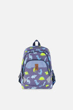 Load image into Gallery viewer, deux par deux Little Kids Backpack - Blue Printed Dinos
