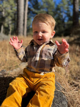 Load image into Gallery viewer, Me &amp; Henry Baby Boys Jasper Woven Onesie - Brown Madras
