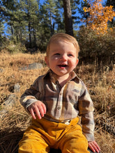 Load image into Gallery viewer, Me &amp; Henry Baby Boys Jasper Woven Onesie - Brown Madras
