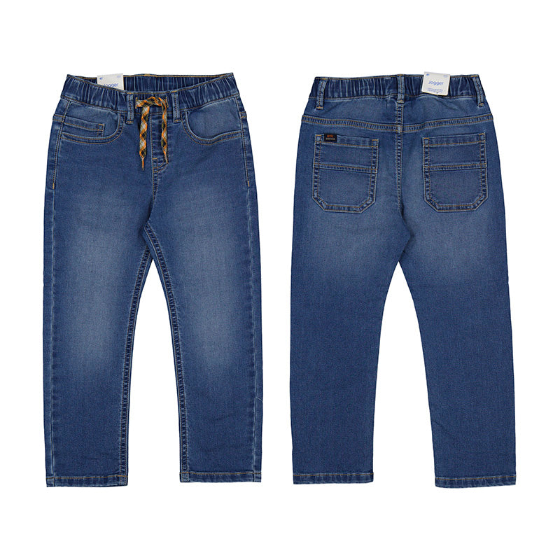 Mayoral Boys Soft Denim Jogger Pants - Medium Wash