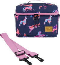 Load image into Gallery viewer, deux par deux Printed Lunch Box - Navy Blue Unicorn
