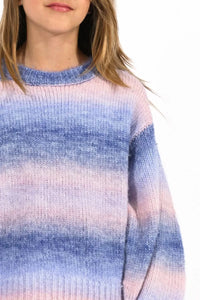 Molly Bracken Girls Knit Sweater - Blue Sunset