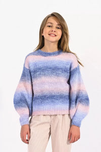 Molly Bracken Girls Knit Sweater - Blue Sunset