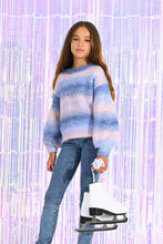 Load image into Gallery viewer, Molly Bracken Girls Knit Sweater - Blue Sunset
