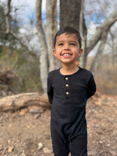 Load image into Gallery viewer, Me &amp; Henry Baby Boys Mason Ribbed Henley Romper
