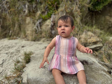 Load image into Gallery viewer, Vignette Baby Girls Nellie Onesie Dress - Pink &amp; Lavender Stripe
