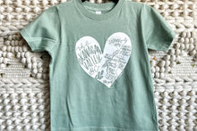 Load image into Gallery viewer, Olive &amp; Bramble Okgn Heart Map T-Shirt
