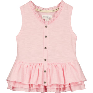 Poppet & Fox Girls Peplum Top - Pale Pink