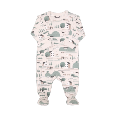 Coccoli Baby Modal Zipper Footie - Beige Farm