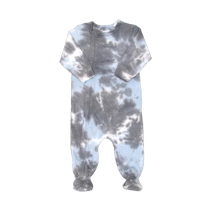 Coccoli Baby Boys Modal Zipper Footie - Grey Tie Dye