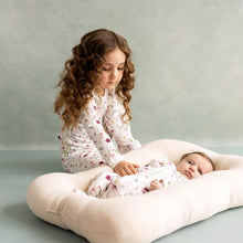 Load image into Gallery viewer, Coccoli Baby Girls Modal Zipper Footie - Floral on Cream
