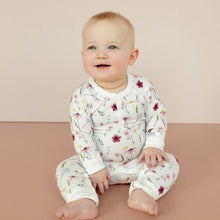 Load image into Gallery viewer, Coccoli Baby Girls Modal Zipper Footie - Floral on Cream
