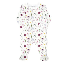Load image into Gallery viewer, Coccoli Baby Girls Modal Zipper Footie - Floral on Cream
