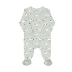 Coccoli Baby Modal Zipper Footie - Sheep on Mercury