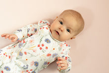 Load image into Gallery viewer, Coccoli Baby Girls Modal Zipper Footie - Flowers on Cream
