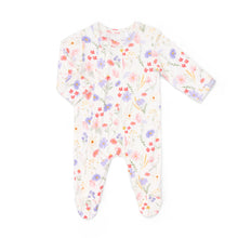 Load image into Gallery viewer, Coccoli Baby Girls Modal Zipper Footie - Flowers on Cream
