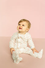 Load image into Gallery viewer, Coccoli Baby Girls Modal Zipper Footie - Floral on Cream
