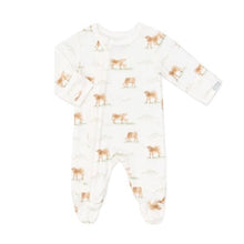 Load image into Gallery viewer, Coccoli Baby Modal Zipper Footie - Cows on Cream

