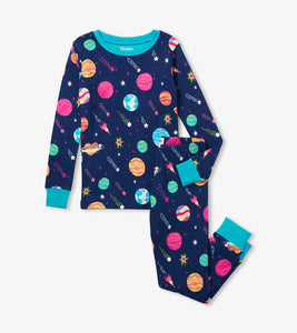 Hatley Girls Interstellar Organic Cotton Raglan Pajama Set