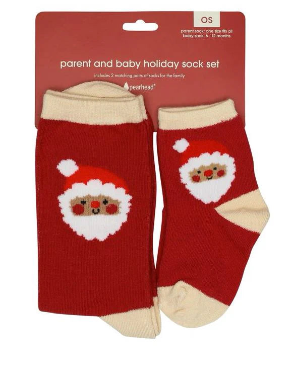 Pearhead Holiday Parent and Baby Sock set