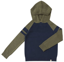 Load image into Gallery viewer, Me &amp; Henry Boys Pedro Striped Hooded Sweater - Green/Navy
