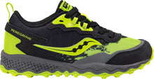 Load image into Gallery viewer, Saucony Peregrine KDZ A/C Sneaker - Black/Lime
