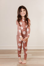 Load image into Gallery viewer, Moon Fruit Two Piece Bamboo Pajamas - Petals in Hazelnut
