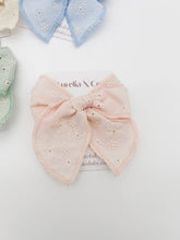 Load image into Gallery viewer, Aurelia &amp; Co. Spring Embroidered Hair Bow Clip
