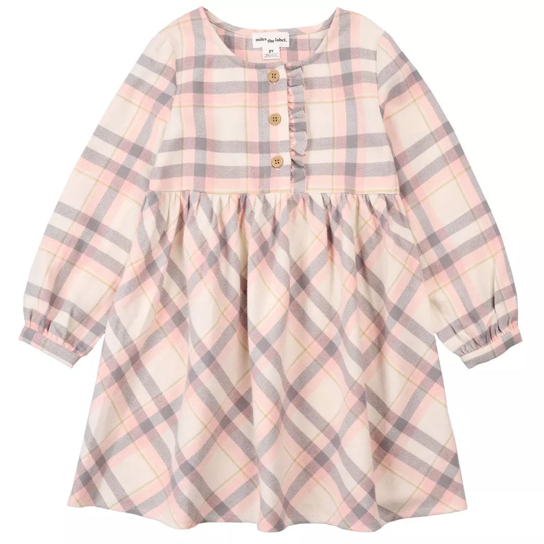 Miles The Label Girls Plaid Flannel Dress