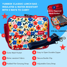 Load image into Gallery viewer, Yumbox Classic Lunch Bag - Poppy Flowers Print
