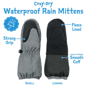 Jan & Jul Kids Cozy-Dry Waterproof Rain Mittens