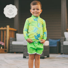 Load image into Gallery viewer, Honeysuckle Swim Rashguard Shirt - Toadally Bright
