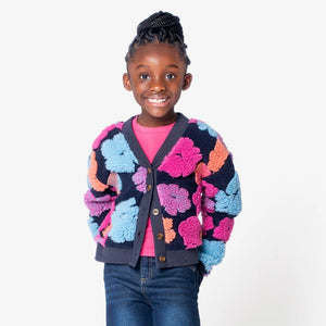 Girls fuzzy cardigan sales