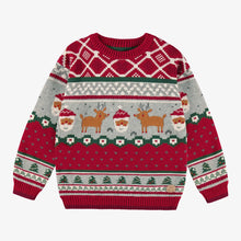 Load image into Gallery viewer, Souris Mini Boys Festive Knit Sweater - Red
