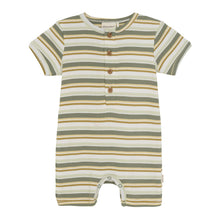 Load image into Gallery viewer, Minymo Baby Short Sleeve Ribbed Romper - Stripes
