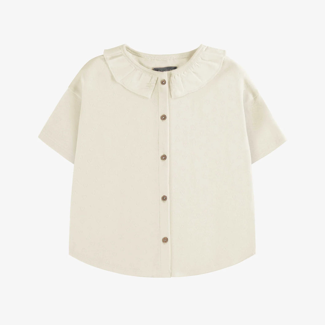 Souris Mini Girls Short Sleeve Relaxed Fit T-Shirt - Cream
