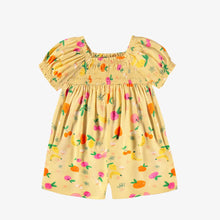 Load image into Gallery viewer, Souris Mini Baby Girls Viscose One Piece Romper - Fruit Print on Yellow
