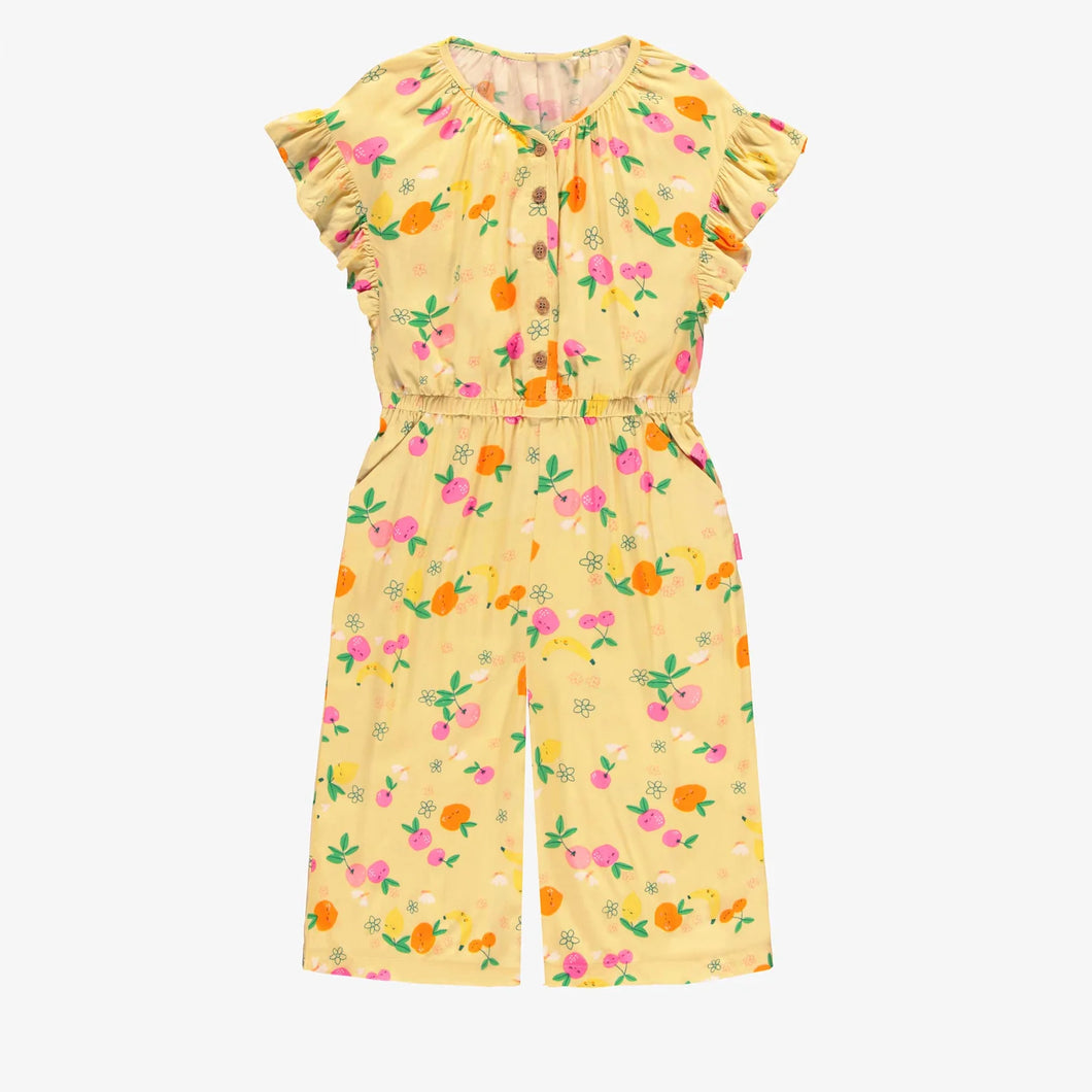 Souris Mini Girls Viscose One Piece Romper - Fruit Print on Yellow