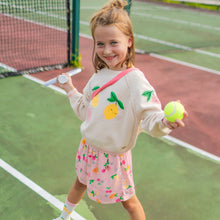 Load image into Gallery viewer, Souris Mini Girls Flowy Viscose Shorts - Fruit Print on Print
