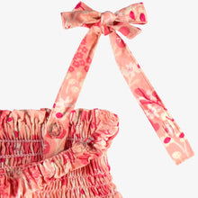 Load image into Gallery viewer, Souris Mini Girls Flared Viscose Dress - Floral Print on Pink
