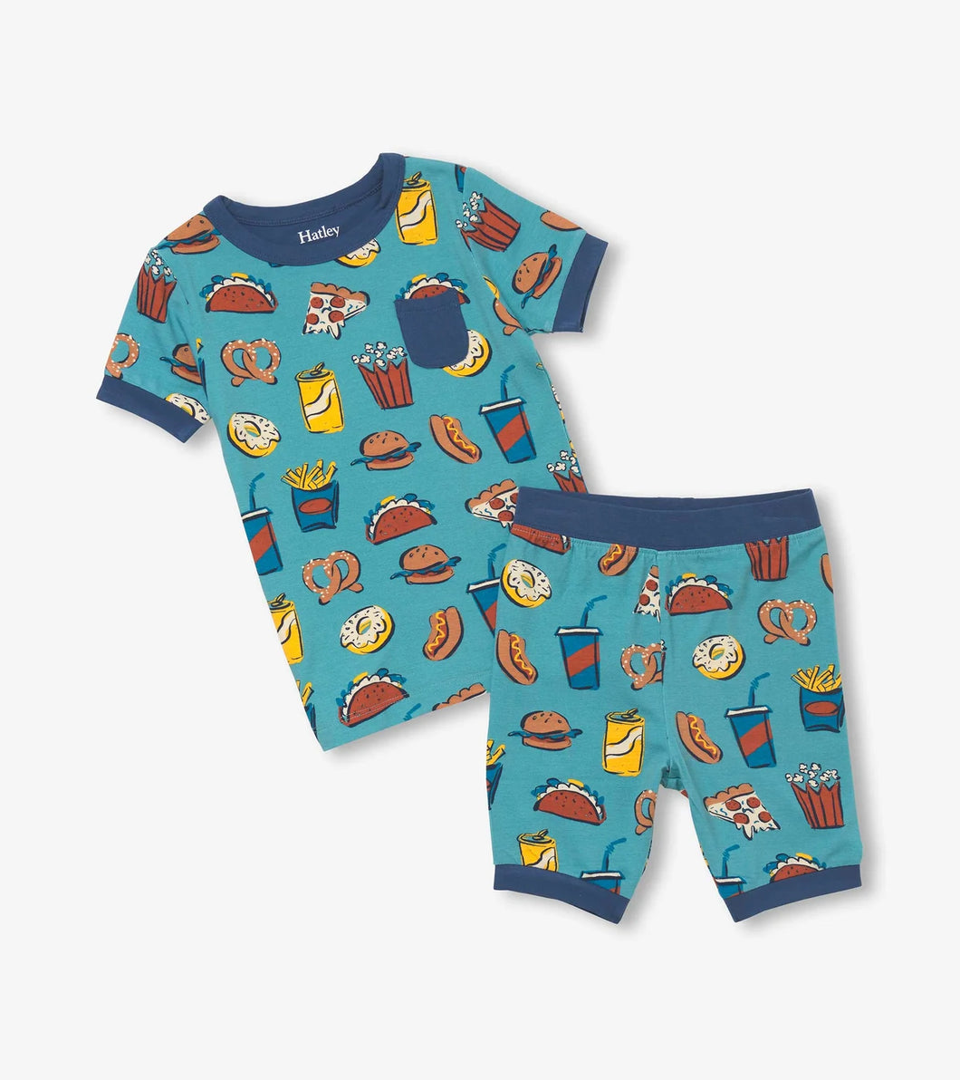 Hatley Boys Carnival Food Bamboo Short Pajama Set