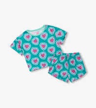 Load image into Gallery viewer, Hatley Girls Glowing Hearts Tee and Shorts Pajama Set
