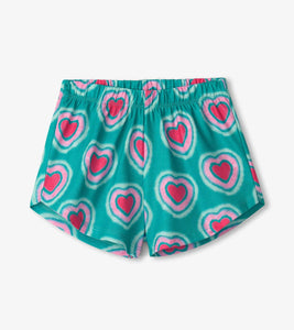 Hatley Girls Glowing Hearts Tee and Shorts Pajama Set