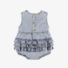 Load image into Gallery viewer, Souris Mini Baby Girls One Piece in Denim w/Ruffles - Pale Blue
