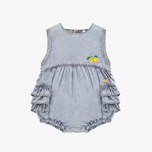 Load image into Gallery viewer, Souris Mini Baby Girls One Piece in Denim w/Ruffles - Pale Blue
